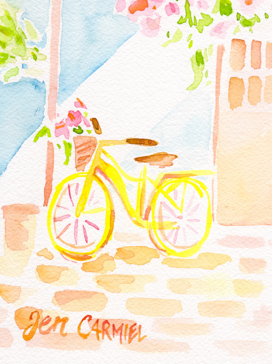 Penny's Bicycle - 5x7'' Original Watercolor