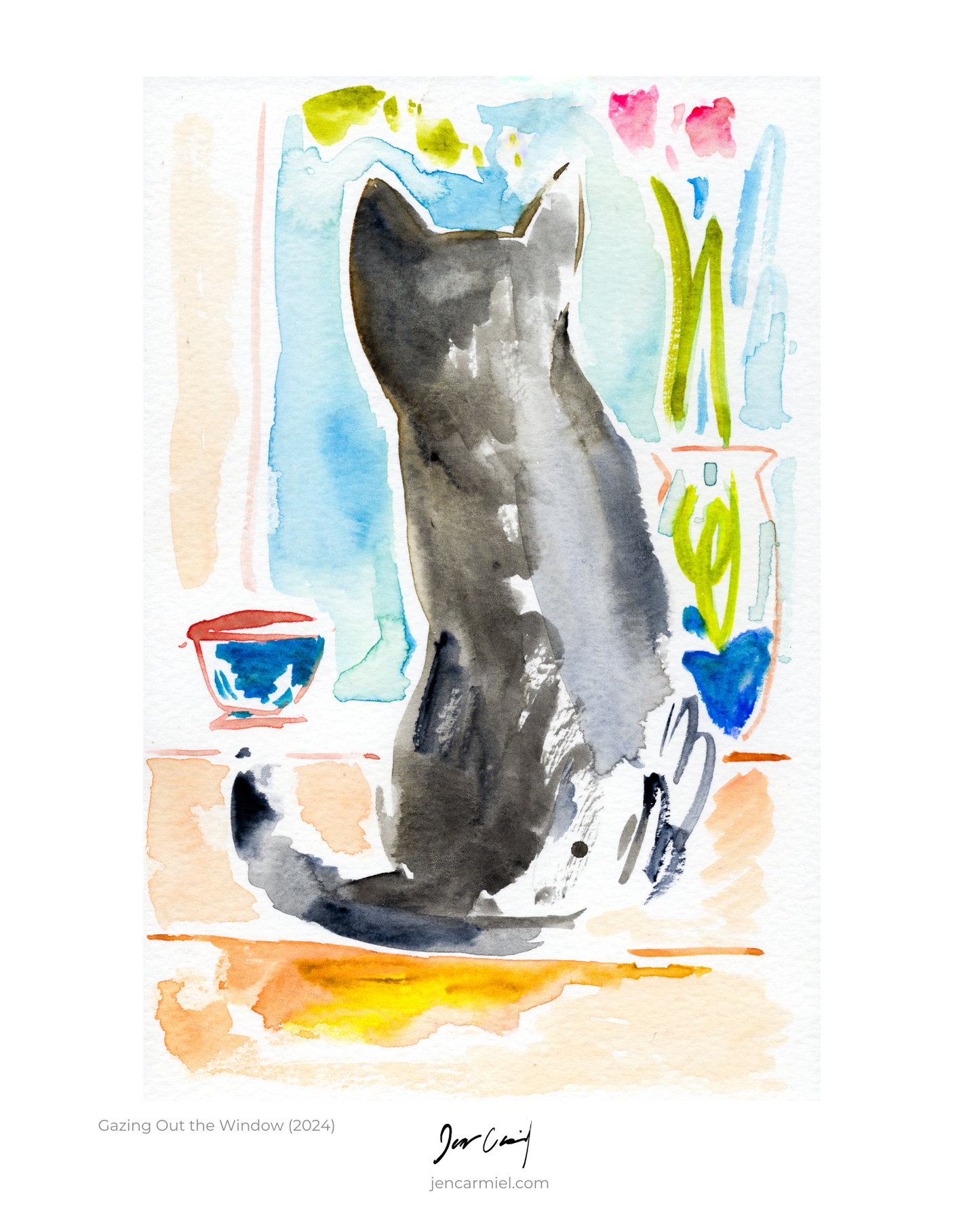 Gazing Out the Window Art Print