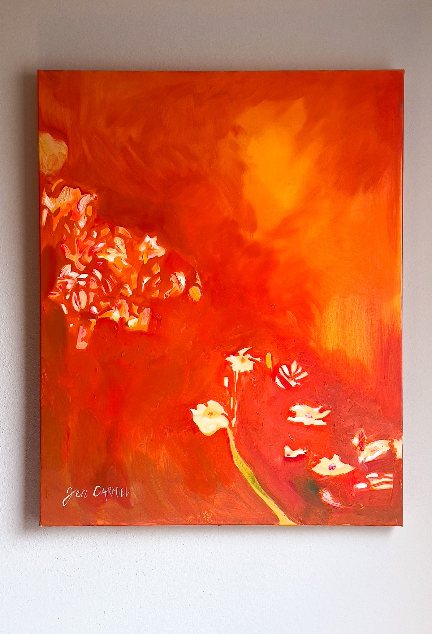 Floating Daisies 24x30'' Oil on Canvas