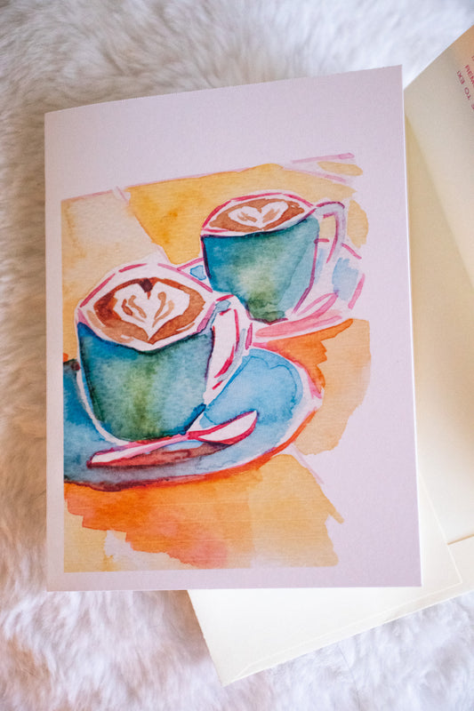 Two Lattes Greeting Cards