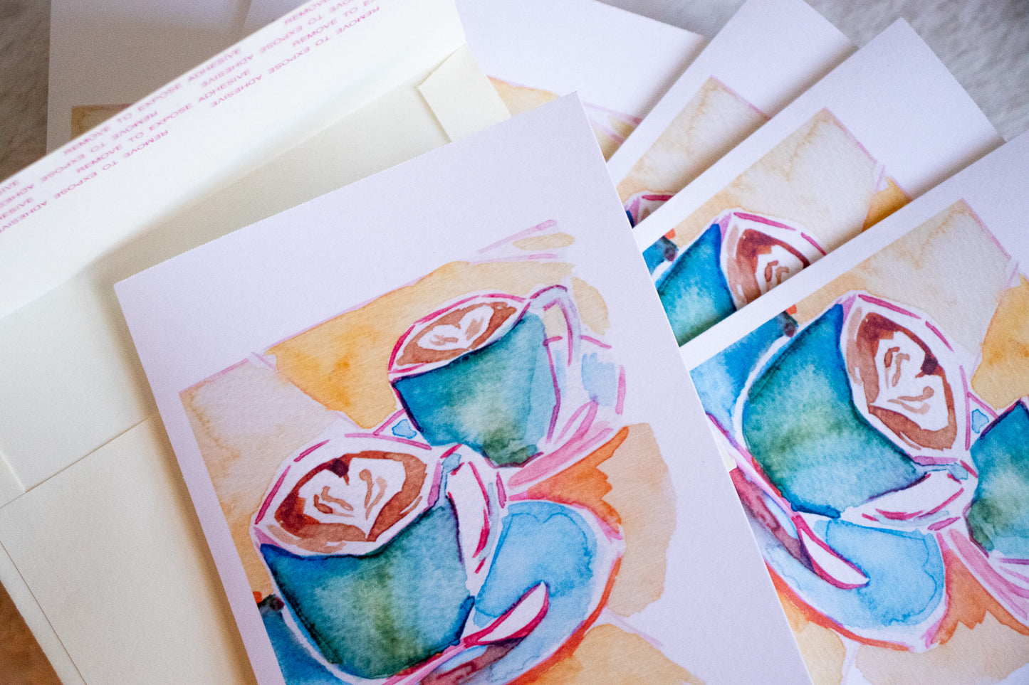 Two Lattes Greeting Cards