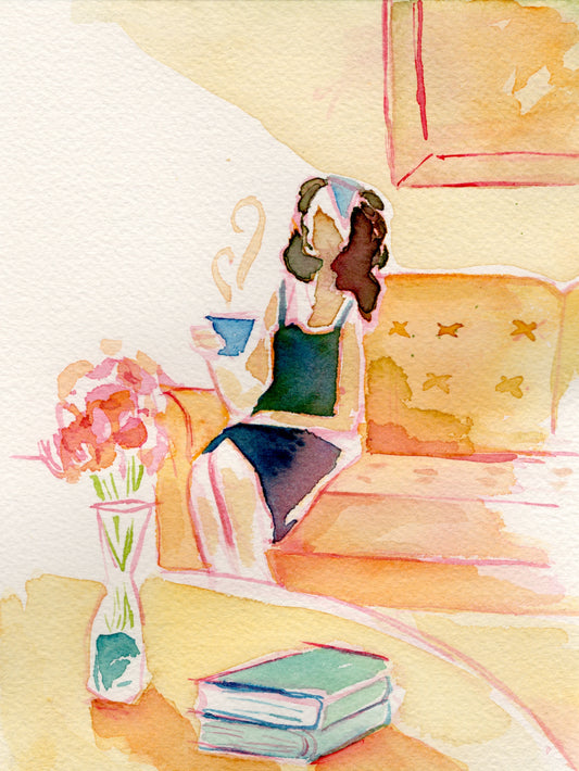 Interior at Azalea 5x7'' Original Watercolor