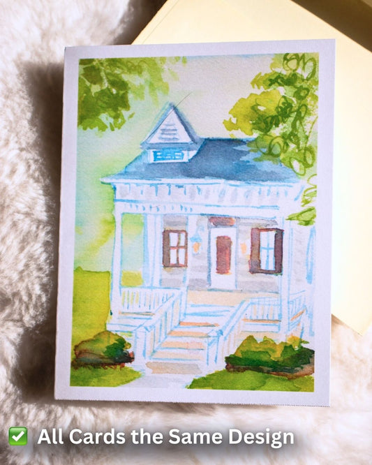 Blue House Greeting Cards