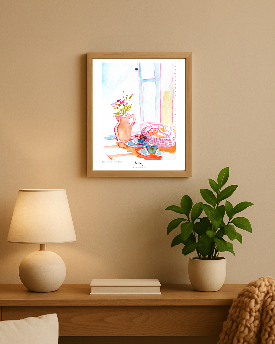 Easy Morning with Croissant Art Print