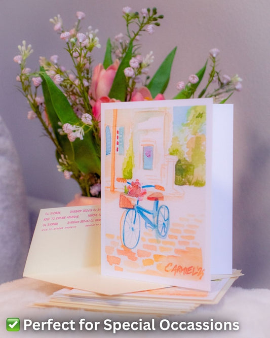 Blue Bicycle Greeting Cards