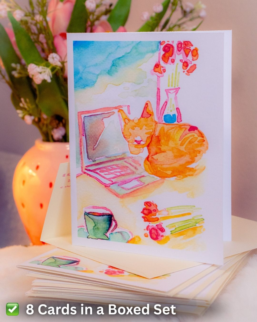 Computer Kitty Greeting Cards