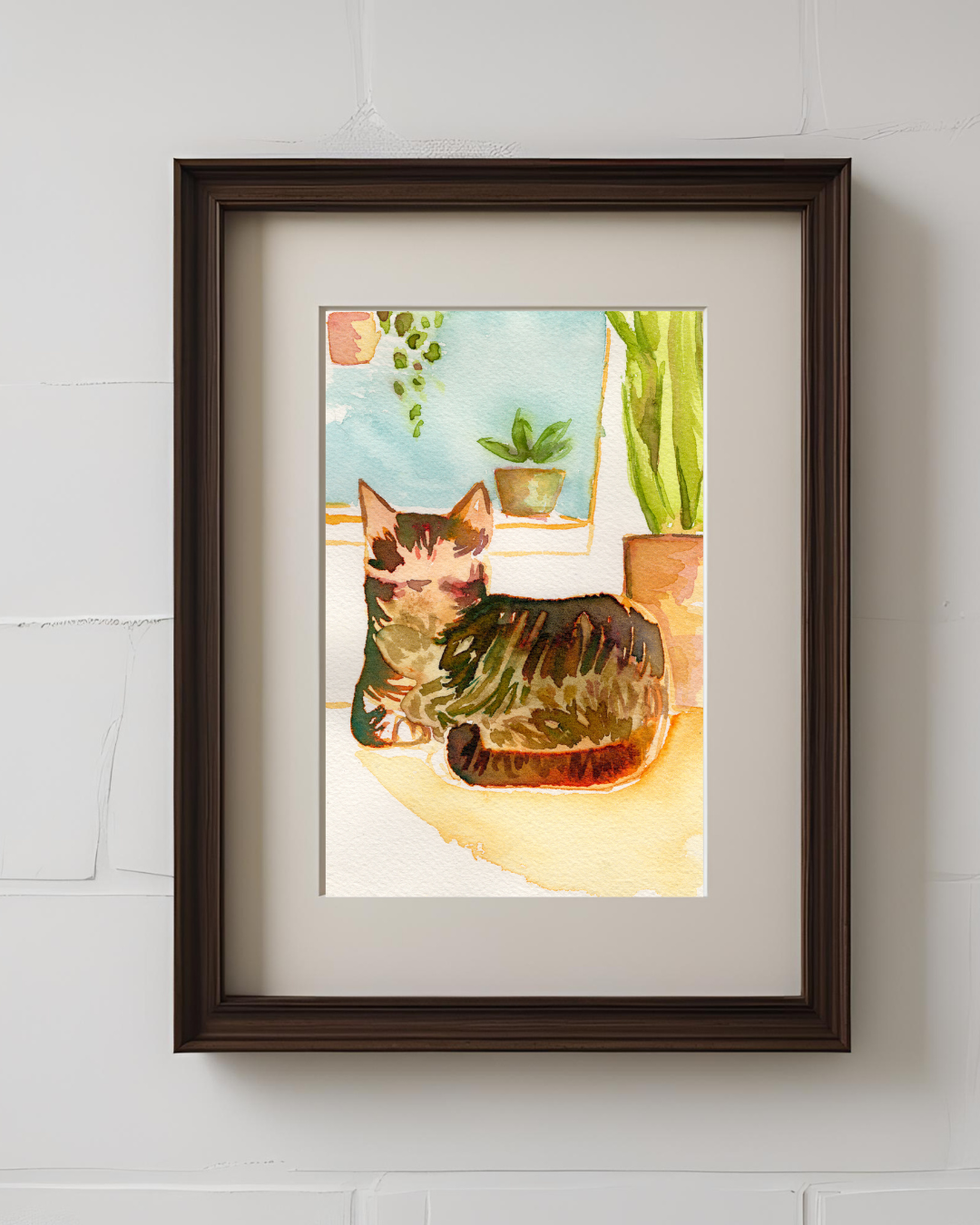 Tabby Kitty 5x7'' Original Watercolor