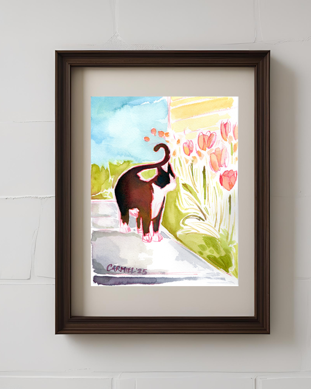 Tulip Kitty II 6x8'' Original Watercolor