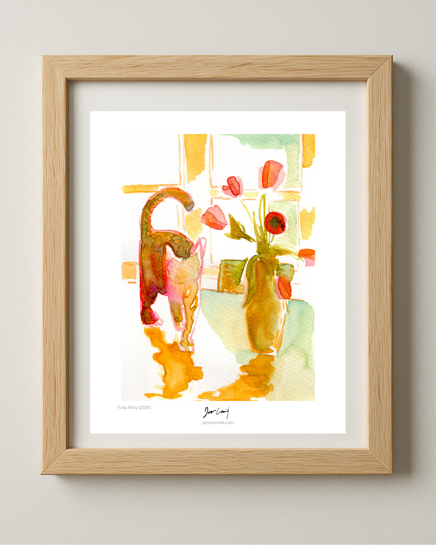 Tulip Kitty Art Print