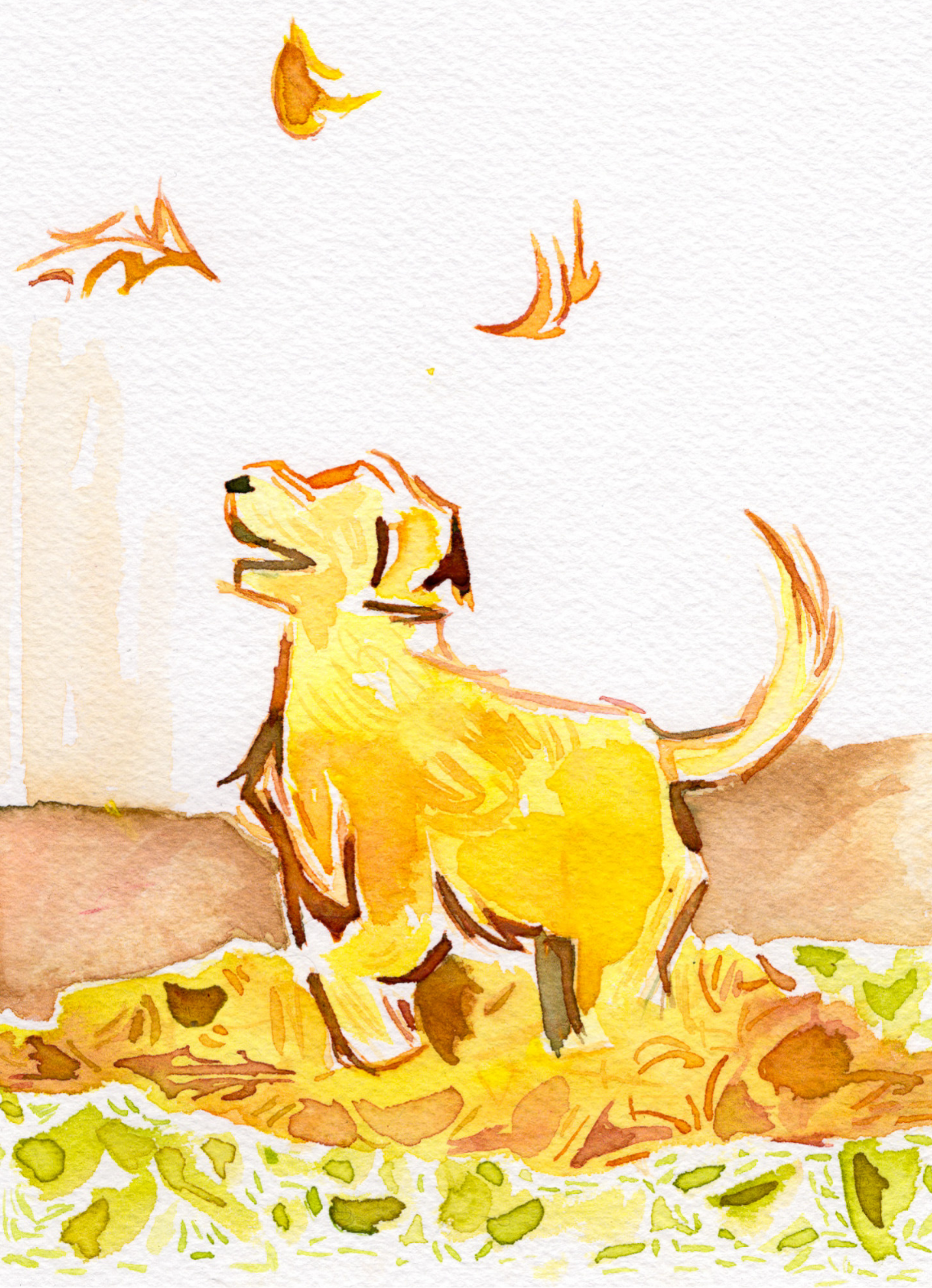 Golden Retriever 5x7'' Original Watercolor