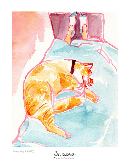 Sleepy Kitty II Art Print