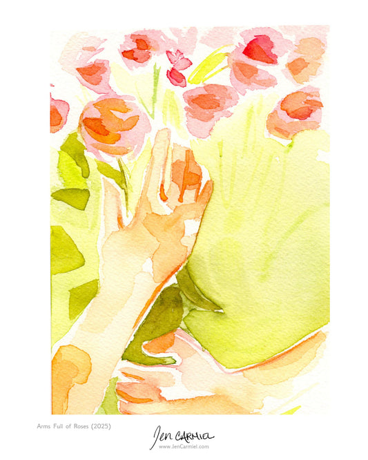 Arms Full of Roses (Study) Art Print