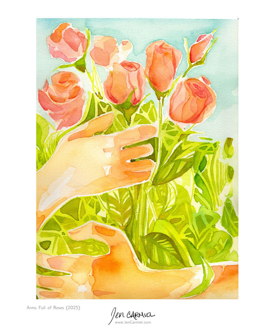 Arms Full of Roses Art Print
