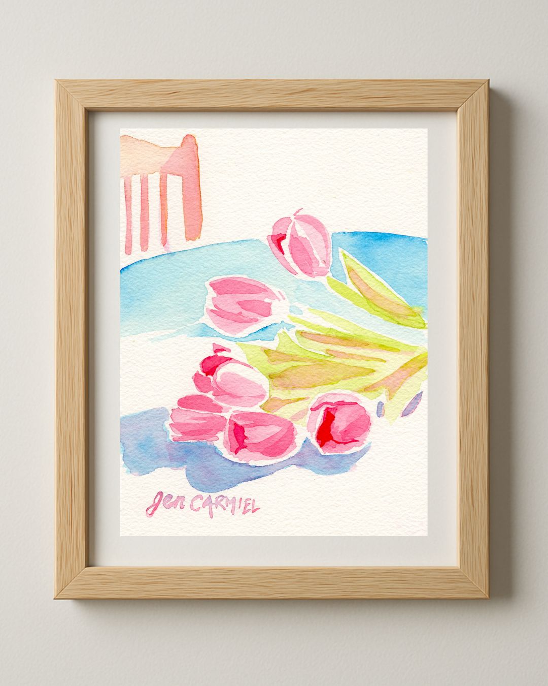 Tulips on the Table - 5x7'' Original Watercolor