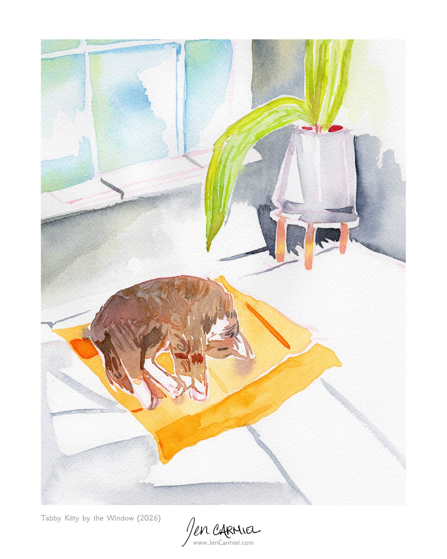 Brown Tabby Kitty by the Window Art Print (Limited Edition of 20)