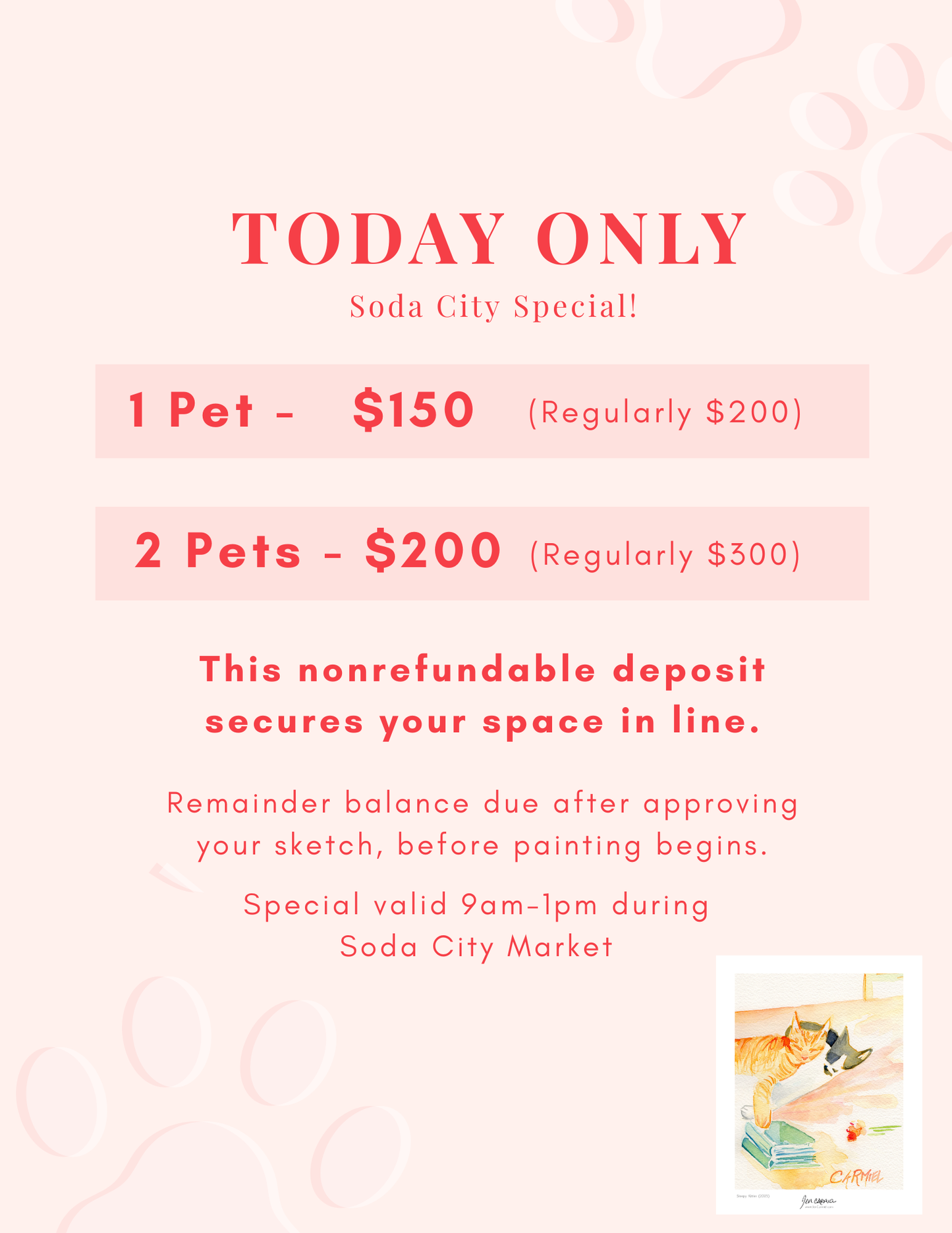 Non Refundable Deposit - Custom Watercolor Portrait