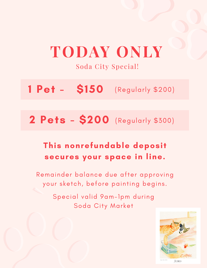 Non Refundable Deposit - Custom Watercolor Portrait