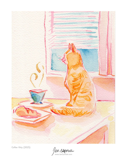 Coffee Kitty Art Print