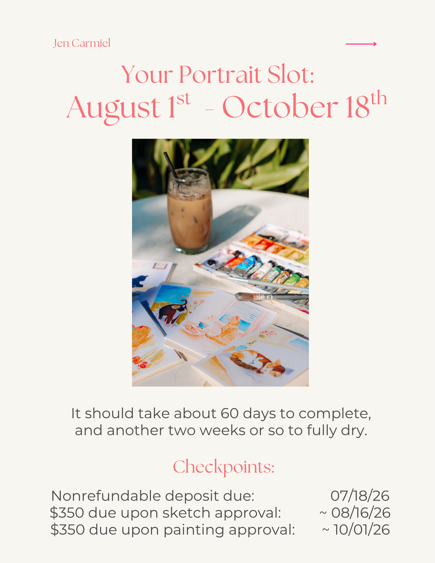 Dwiyana's Custom Portrait - Non Refundable Deposit