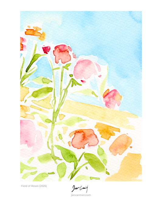 Field of Roses Art Print