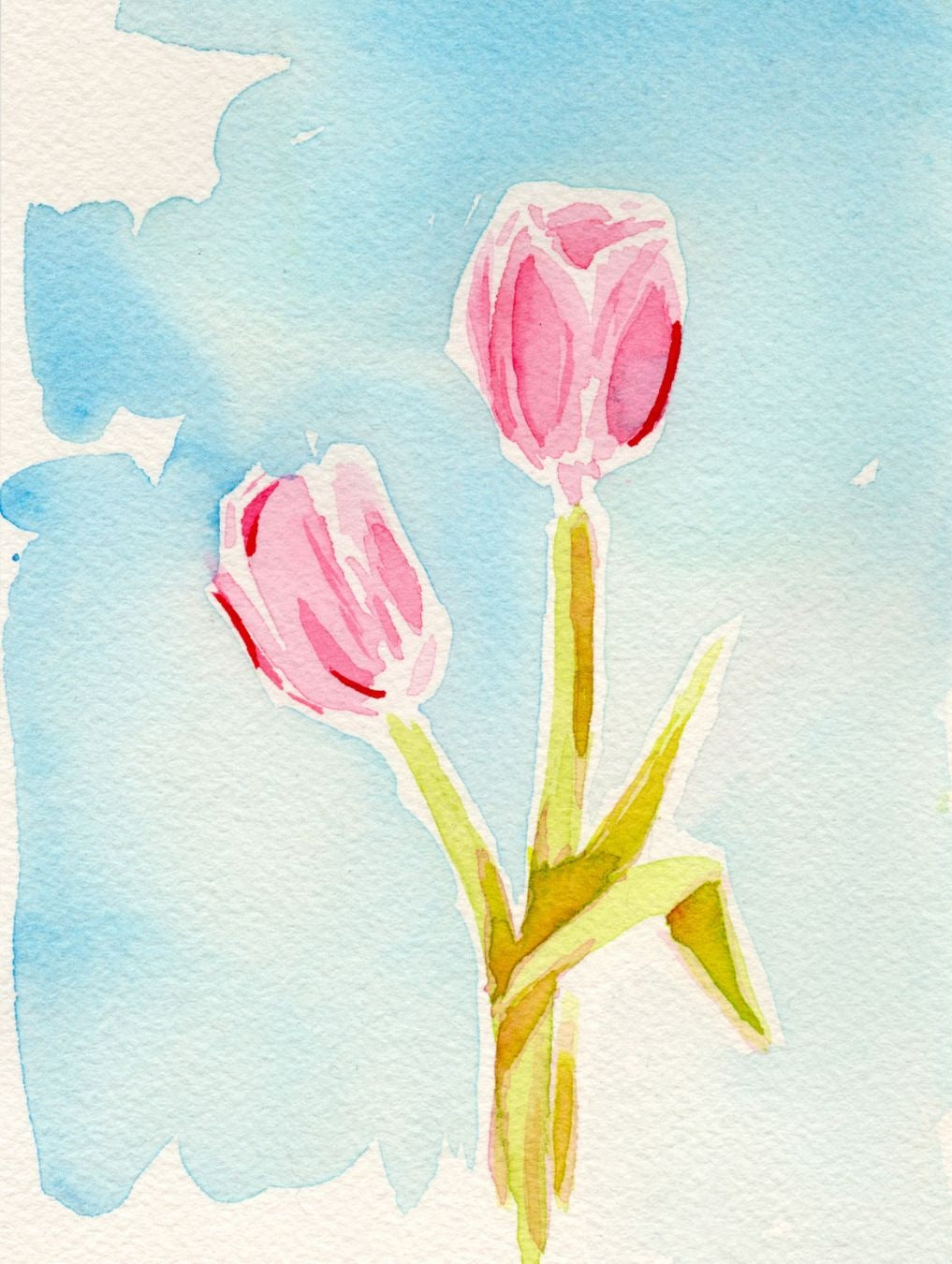 Two Tulips - 5x7'' Original Watercolor