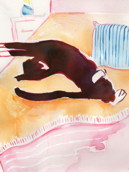 Lily's Kitty - 8x10'' Original Watercolor