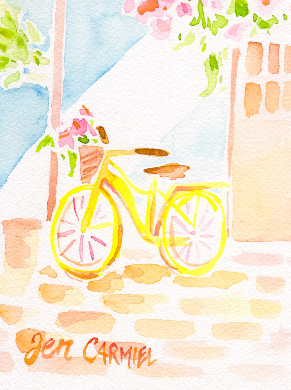 Penny's Bicycle - 5x7'' Original Watercolor