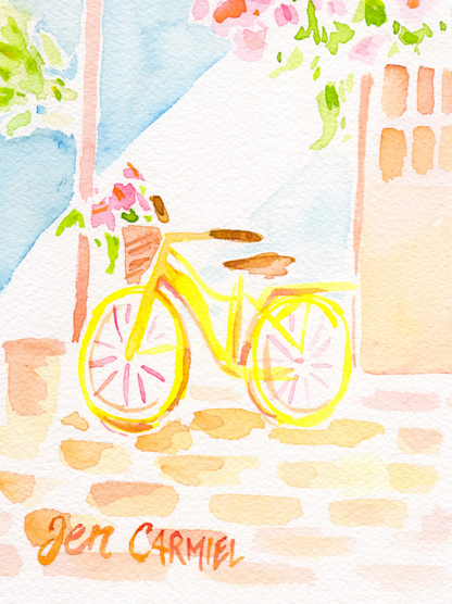 Penny's Bicycle - 5x7'' Original Watercolor
