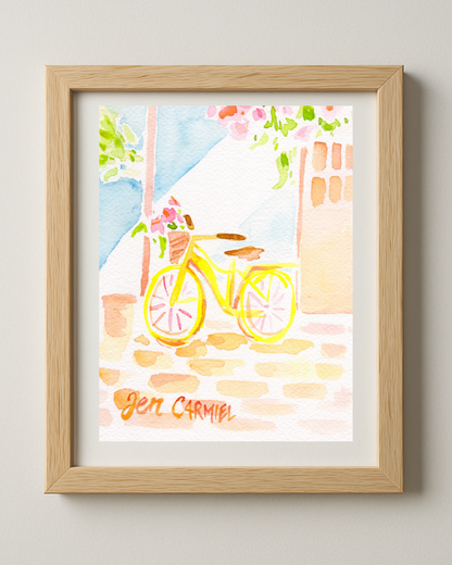 Penny's Bicycle - 5x7'' Original Watercolor