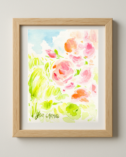 Wind and Roses - 5x7'' Original Watercolor