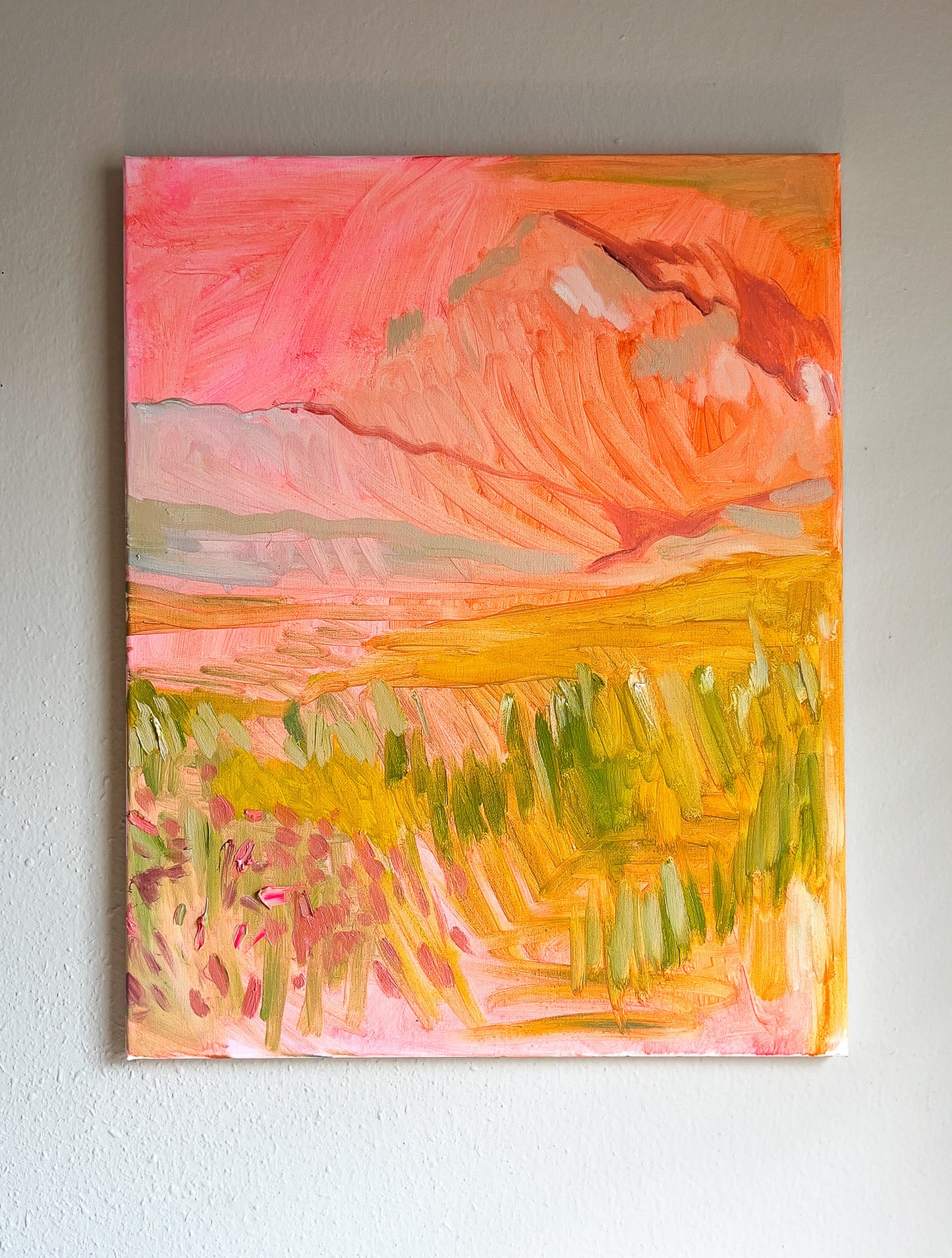 Pink Mountain Sunrise 16x20'' Oil on Canvas