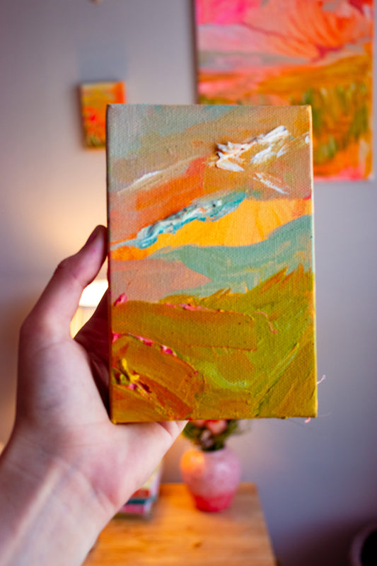 Mountainscape 2x4'' Oil on Canvas
