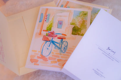 Blue Bicycle Greeting Cards