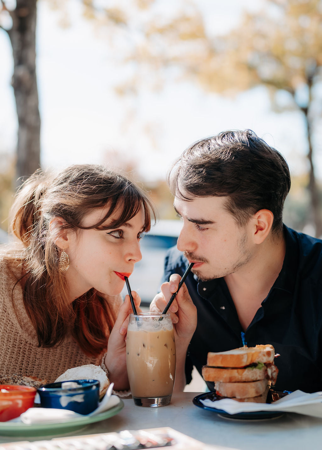Artist drinking coffee