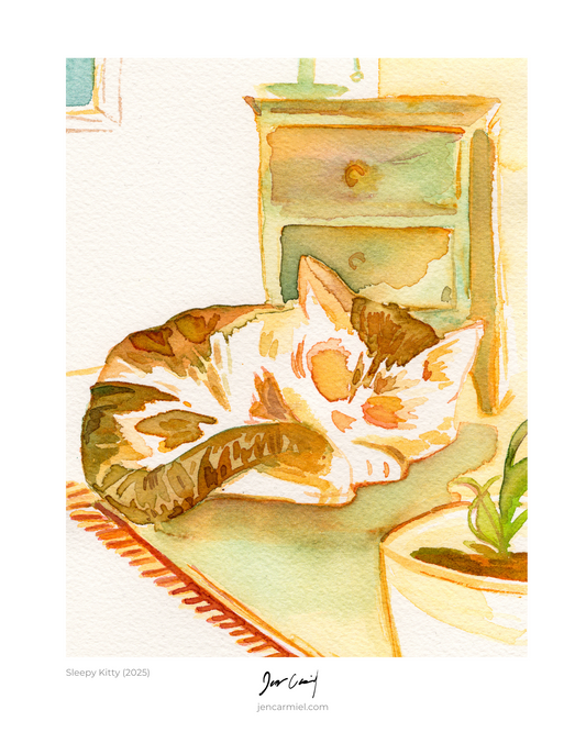 Sleepy Kitty Art Print