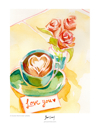 Love You Coffee Art Print