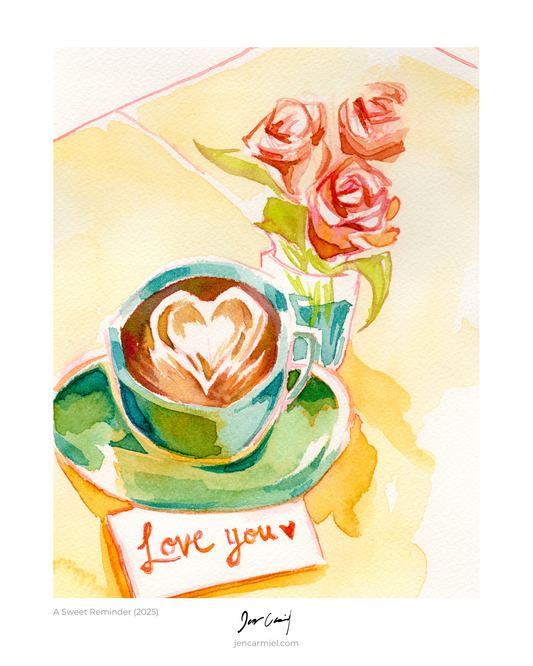 Love You Coffee Art Print