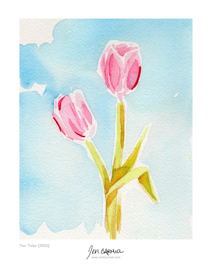 Two Tulips Art Print - (Limited Edition of 20)
