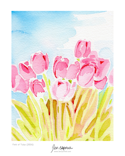 Field of Tulips Art Print - (Limited Edition of 20)