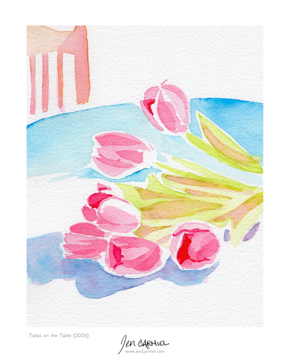 Tulips on the Table Art Print - (Limited Edition of 50)