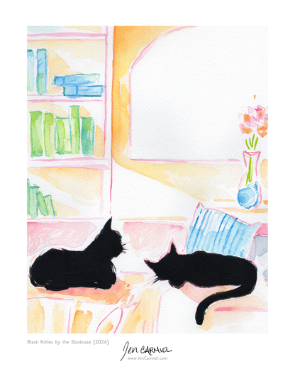Two Black Kitties Art Print - (Limited Edition of 20)