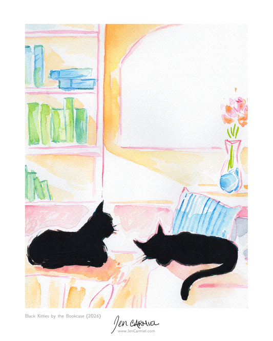 Two Black Kitties Art Print - (Limited Edition of 20)
