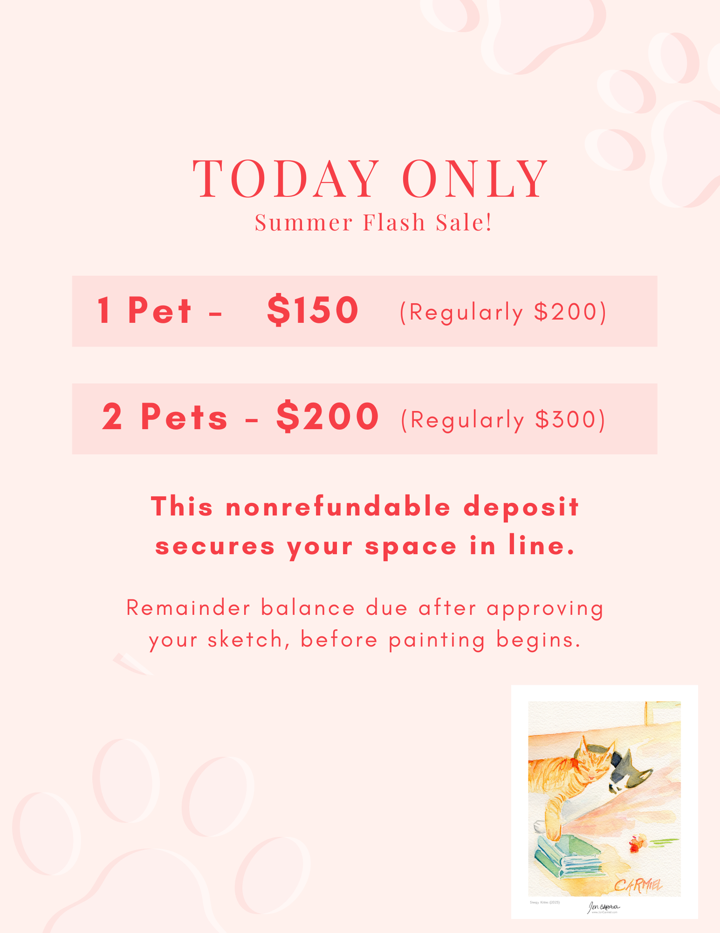 Non Refundable Deposit - Custom Watercolor Portrait