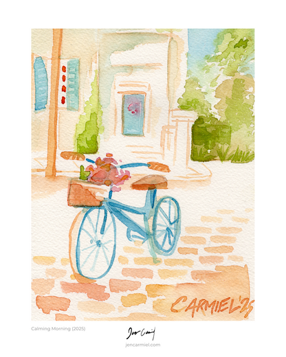 Blue Bicycle Art Print