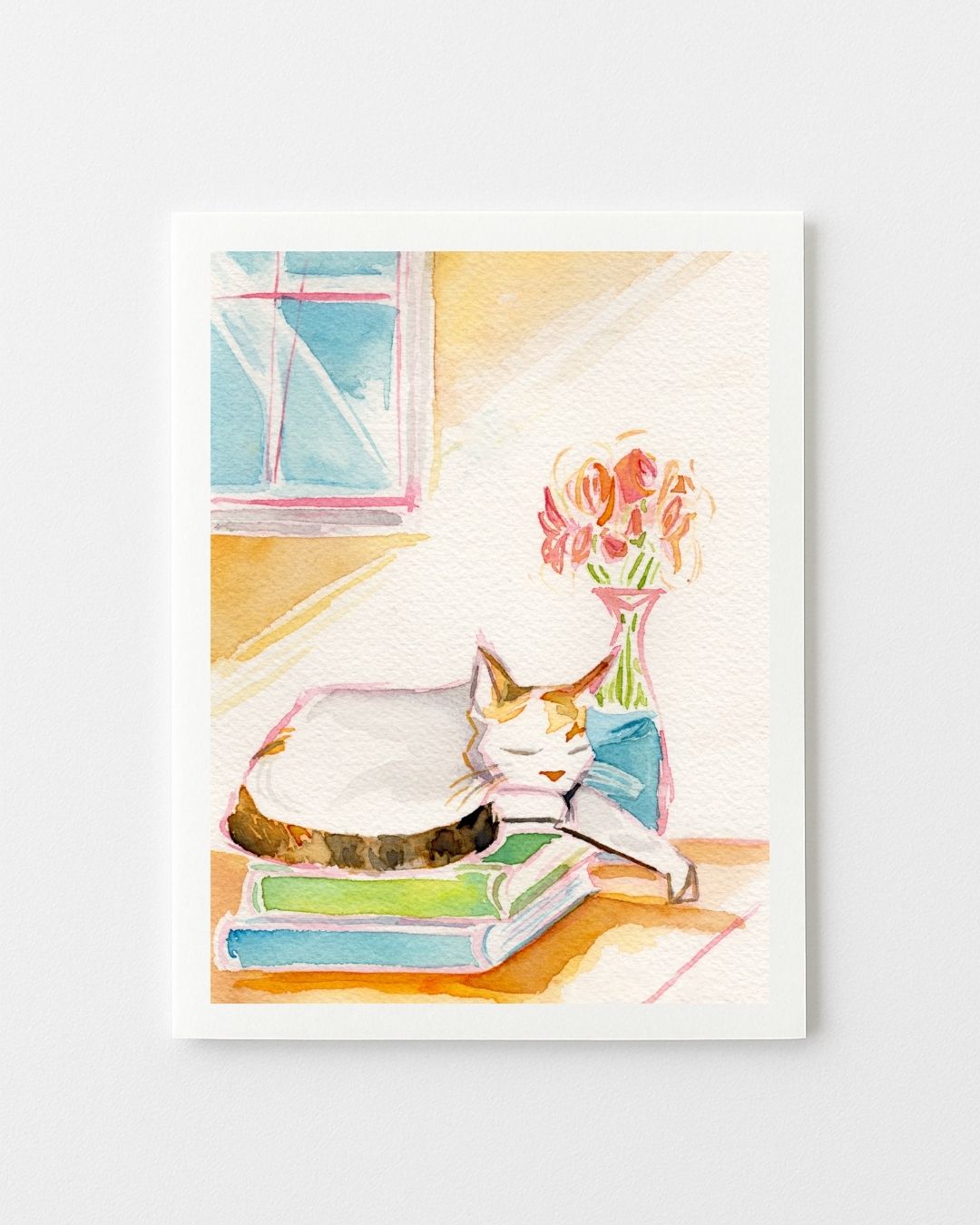 Calico Reading Kitty Greeting Cards