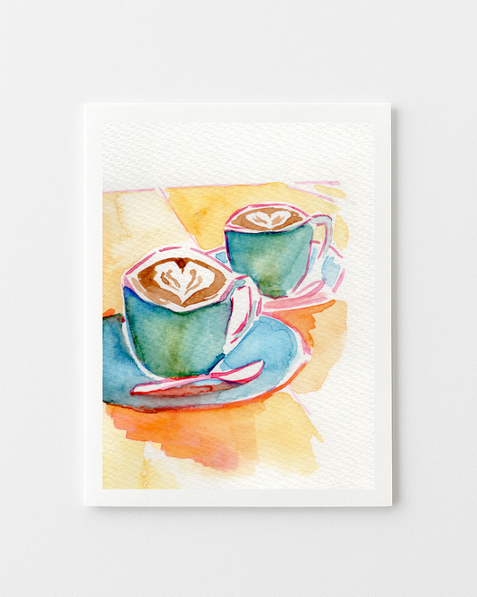 Two Lattes Greeting Cards