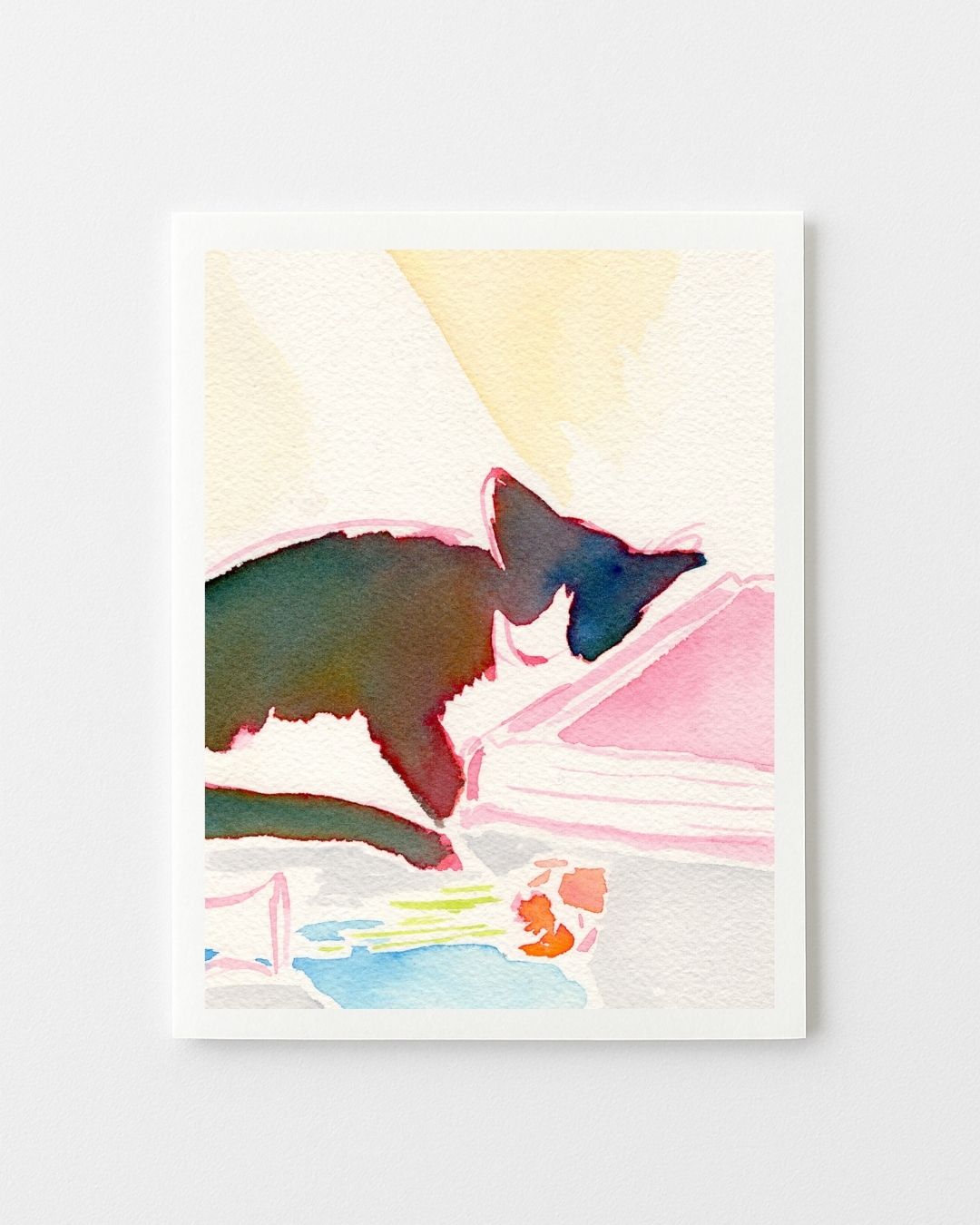 Sleepy Tuxedo Kitty Greeting Card