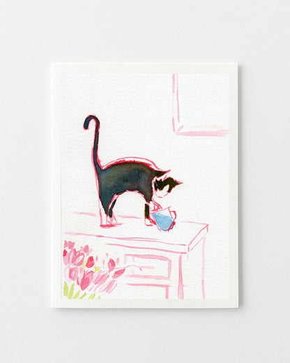 Kitty on the Counter Greeting Card