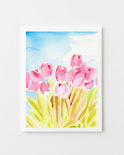 Field of Tulips Greeting Card