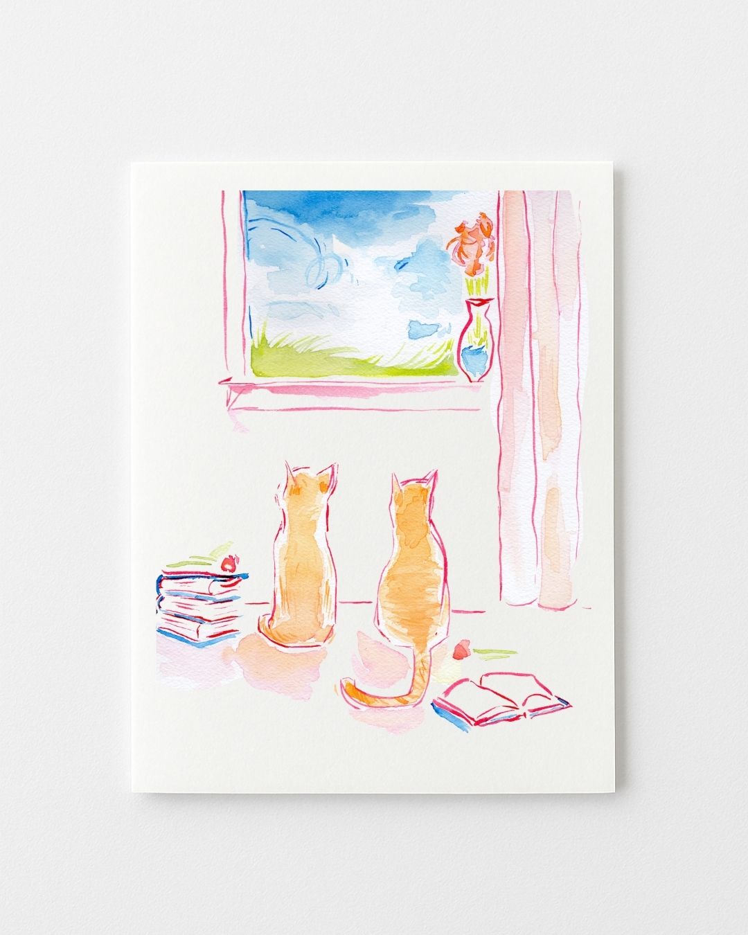 Orange Kitties by the Window Greeting Card